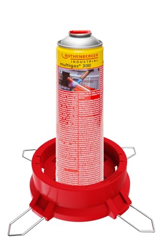 Rothenberger Industrial Standfuß Gaskartusche | Kartuschenständer für Outdoor Gas Kartuschen | Kartuschenhalter für mehr Stabilität | 170 g leicht