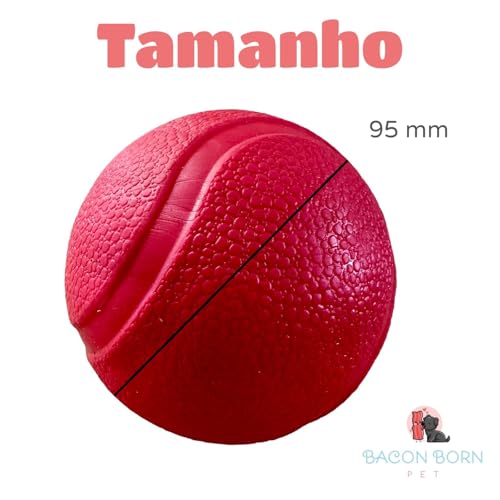 Brinquedo Para Cães Bola Lisa Grande Maciça Extra Forte 95mm Cachorro destruidor Grande Hard (Vermel