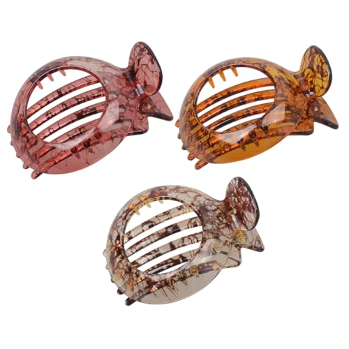 Vaguelly 3pcs Decorative Hollow Hair Clips for Women Versatile Hair Grip for Thick Fine for Daily Wear Parties and Ceremonies Material Multiple Options