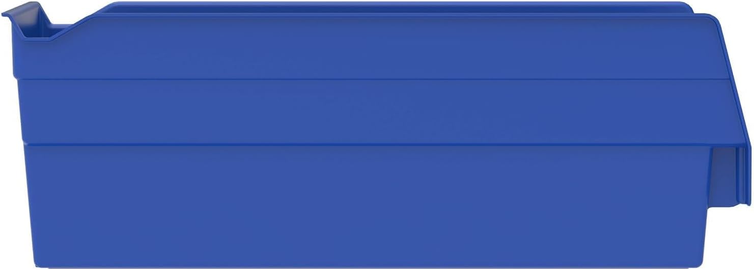 Akro-Mils 30120 Plastic Shelf Bins, Heavy Duty Storage Bins for Garage, Closet, and Drawer Organization, 12-Inch x 4-Inch x 4-Inch, Blue, 24-Pack - Image 11