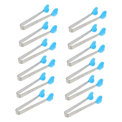 GRIRIW Silicone Ice Tongs Stainless Steel Sugar Tongs Set for Breakfast Random Color