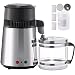 Moracle Destilador de Agua de Acero Inoxidable 750W Destilación de Agua Destilador de Agua de 1,1 Galones / 4 L para el Hogar Encimera con Botella de Conexión Recipiente de Vidrio (Acero Inoxidable)