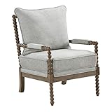 OSP Home Furnishings Fletcher Spindle Accent Chair, Grey