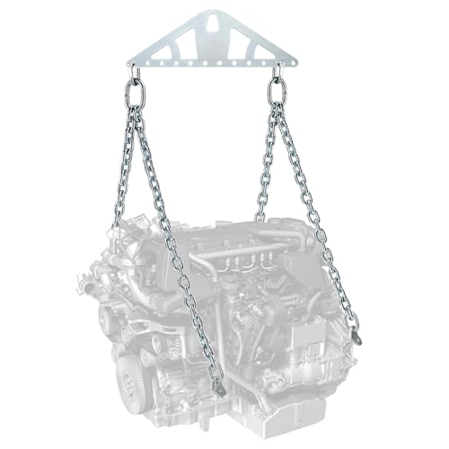 DETYI Universal Heavy-Duty Engine Lifting Sling Kit - 7000 lb Capacity for Engine Lift Hoist with Steel Triangular Support Arms 2-Point Or 4-Point Engine Hoist Lifting Chains Easy Installation