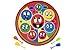 Produktbild wuselwelt 05218, Sicherheits Kinder Dart Spiel, Dartscheibe 35 cm, mit Lachgesichter, mit 4 Klettpfeilen Wurfspiel zum Aufhängen, Kinderdart Dartspiel