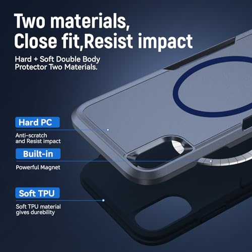 Teayoha for iPhone Xs Max Case,Fit for Magsafe Dual Layer Blue - image 3