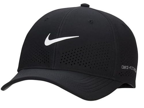 Nike Dri-FIT AeroBill Technology Lightweight Performance Flex Rise Cap - Unisex (US, Alpha, Medium, Large, Black)
