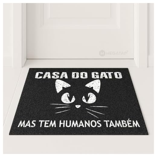 Tapete Capacho Casa do Gato 60x40 Entrad Decorativo Pet Cat