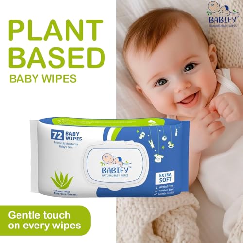 Image of Babify Premium Baby Wipes with Flip-Top Lid | Aloe Vera & Paraben-Free | Pack of 30 (2160 Wipes, 72 Wipes per Pack)