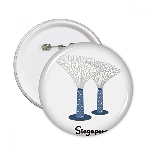 Badge Pins Round Bay Singapour Jardins Décoration Vêtements Sacs Voyage