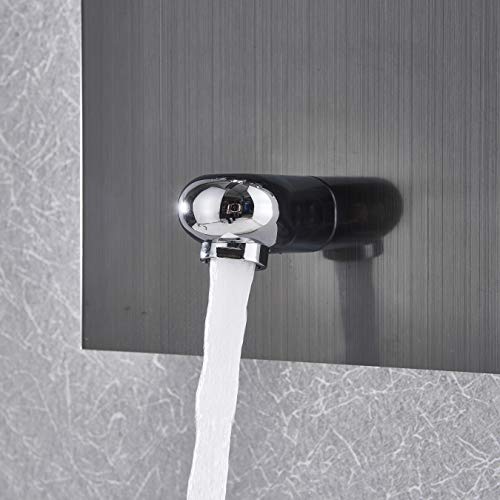 Fuz 44 Inch Thermostatic Bath Shower Tower Panel System,Wall Mounted Stainless Steel 5 Function Waterfall Rainfall Shower Head, Handheld Shower,Body Massage Jets And Tub Spout,Oil Rubbed Bronze #TOP6