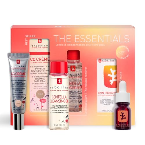 Erborian - The Essentials - Kit Mini CC Routine 23 - CC Crème Clair 15 ml + Huile Nettoyante Centella 30 ml + Skin Therapy 10 ml - Clair