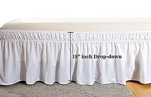 Greensboro Bedding Wrap Around Ruffled Skirt 18 Inch Drop Easy To Put On-Wrinkle Free Microfiber With Adjustable Elastic Belt Dust Ruffle Bed Skirt Double Elastic-King-Dark Grey Solid #TOP6