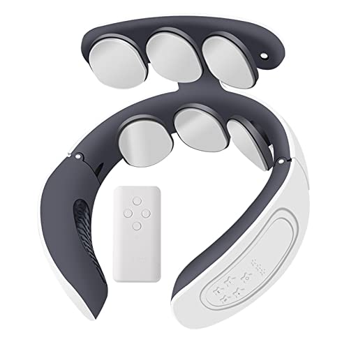 Tragbar Nackenmassagegerät Halswirbelsäulen-Massagegerät mit Fernbedienung Elektrisches Impuls-Nackenmassagegerät 4 Modi 6 Massageköpfe Nacken-und Schulterinstrument Elektromagnetisches Massagegerät