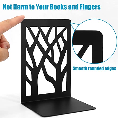 Black Metal Bookends, 3 Pairs Book Ends For Shelves, Book Stopper For Family, Office And School, Heavy Duty Book End, 4.7 X 3.6 X 7 Inch #TOP2
