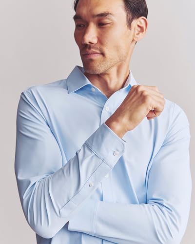 Rhone Men's State of Mind Shirt, Slim Fit Button Down Shirt, Performance Fabric, Anti Odor (Blue, Large)3