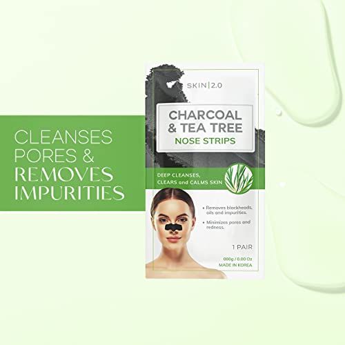 Image of Skin 2.0 Tea Tree & Charcoal Peel-Off Face Mask - Blackhead Remover, Reduces Acne & Pores, Deep Cleansing - Dermatologist Tested Korean Skincare - Clean Beauty, Cruelty-Free - 6.7 Fl oz