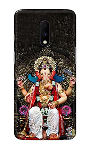 Image of PRINTFIDAA Lord Ganesh Bappa Moriya Printed Designer Hard Back Case Cover for OnePlus 6T / OnePlus 7 -(SS) MVN1010