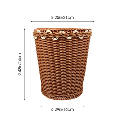 Image of Alipis Waste Basket Woven Trash Can Natural Seagrass Garbage Bin Container Round Wicker Laundry Hamper Rubbish Pail Without lid for Bathroom Offices