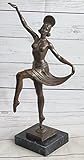 MOLINS Art Deco Bronze Nude Dancer on Marble Base Sculpture Nouveau Hotcast Handmade Gift Home...