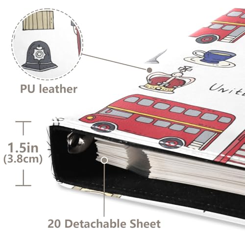 Álbumes de Fotos Autoadhesivos DIY, Álbum de Recortes con Cubierta de Cuero Sintético y Símbolos de Inglaterra, 40 Páginas, para Bodas, Viajes, Familia y Escuela miniatura 4