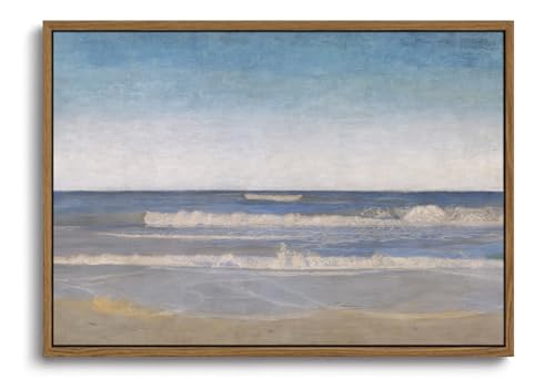 KISSFOX Vintage Coastal Seascape Canvas Wall Art Summer Beach Framed