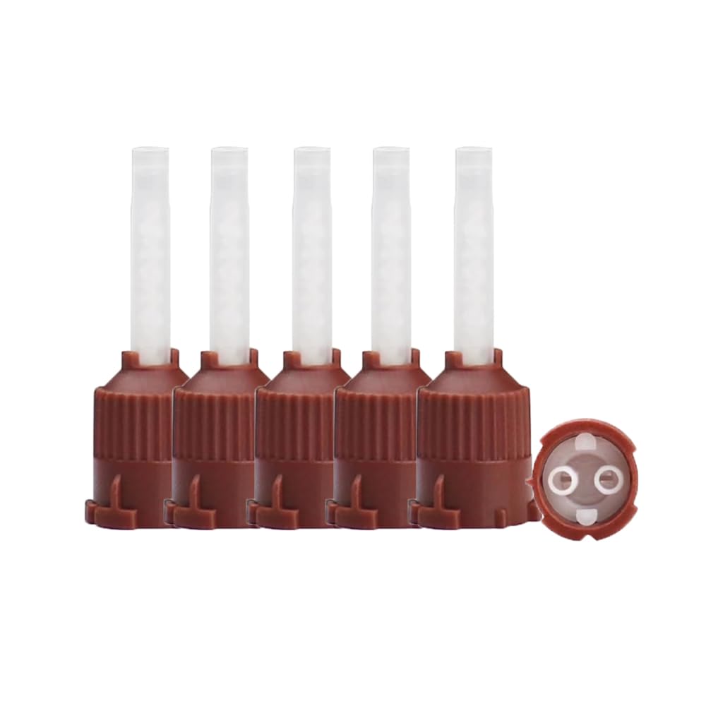 High Performance Mixing Tips for Dental Temporary Cement Material (50PCS 1:1 Brown 7019)