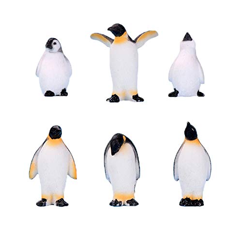 6 Pcs Cute Ocean Animal Penguin Model for Kids, Antarctic Realistic Penguin Figurines Collection Playset, Easter Eggs Penguin Cake Toppers Christmas Birthday Gift
