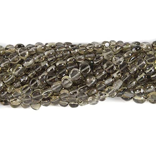 Quartz fumé perles coin lisses 14 pouces pour fabrication bijoux DIY