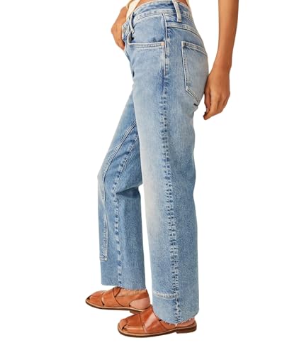 Free People Women's Risk Taker High-Rise Straight, Mantra2
