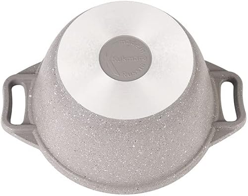 Miniatura 7 de Olla de aluminio para cocinar wok, olla antiadherente con tapa de vidrio (mármol claro) utensilios de cocina para camping, horno holandés, olla de