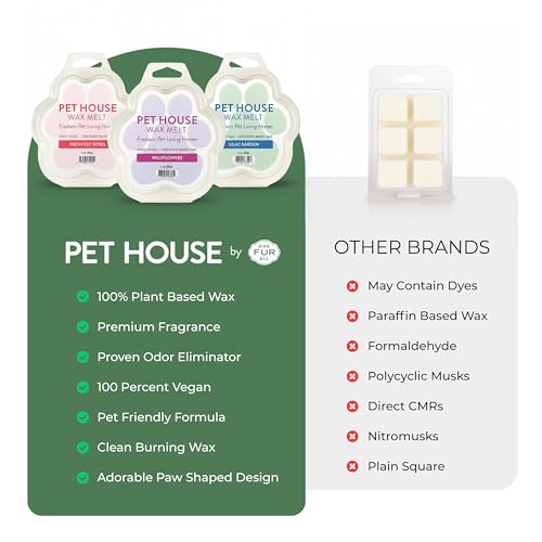 Image of Pet House Fresh Cut Grass Spring and Summer Scented Wax Melts 3 OZ, Plant Based Soy Wax Melts for Household and Pet Odor, Clean Burning, Long Lasting, Made for Pet Loving Homes - 2 Pack