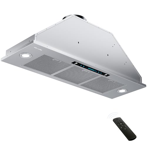 Image of HisoHu Insert Range Hood 36 Inch, 900 CFM with Ducted Convertible Ductless (Kit Included), 4 Speed Gesture Sensing&Touch Control Panel, Stainless Steel Kitchen Vent (36 Inch)