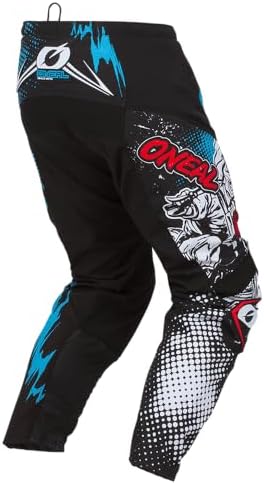 O'NEAL ELEMENT Kinder Motocross Hose – Villain Design, Größe 24 (8/10 Jahre), Weiß