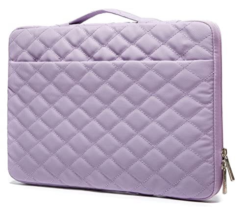 Kinmac 360° Heavy Duty Protective Laptop Sleeve Case Bag Cover with Handle for MacBook Air 13 inch,iPad Pro 13 inch and 13.3 inch HP,Dell,Lenovo,Asus,Acer Laptop (Purple Embroidery)