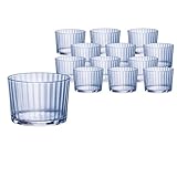 Bormioli Rocco Exclusiva - Set di bicchieri da rum da 12-8 once, vetro zaffiro blu zaffiro, con bordo tagliato al laser e bordo potenziato dagli urti, bicchieri compatti in vetro a forma di stella