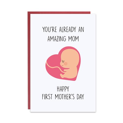 Ithmahco Cute First Mothers Day Card Expecting Mothers Day Card Mothers Day Gift from Pregnant Wife Happy Mothers Day from the Bump First Mothers Day Gifts For New Mom Expecting Mom