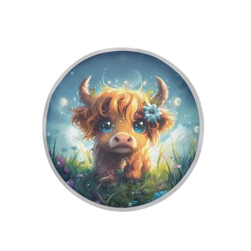 Image of Kawaii Highland Cow Steering Wheel Cover Protector Foldable Car Steering Wheel Sun Shade Cover Car Interior Design Sun Shade for UV Protection Universal Steering Wheel Shield