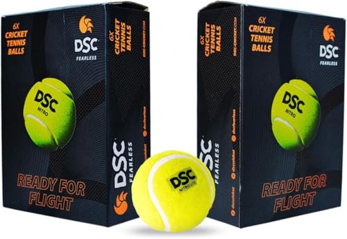 Image of DSC Nitro Light Tennis Cricket Ball (Yellow) Pack of 2