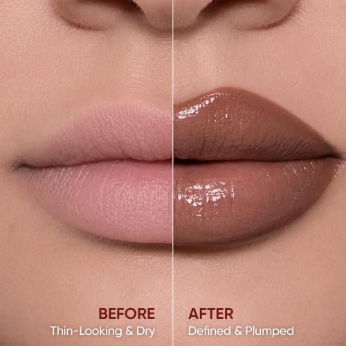 Image of Flossy Cosmetics The Fine Line Plumping Lip-Duo - Blocked | Lip Liner & Lip Oil for Fuller Looking Lips | Long-Lasting Lip Contour, Hydrating Glossy Finish | Vegan & Cruelty-Free, 4g