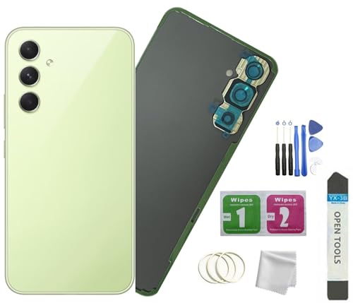Vitre arriere Galaxy A54 5G de remplacement avec adhesif et lentille camera - Couleur Citron vert