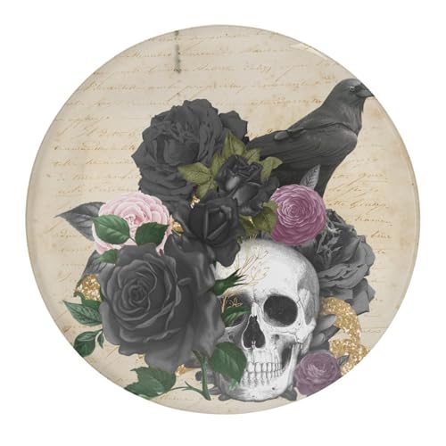 Imanes decorativos de cristal con diseño de calavera y cuervo rosa para nevera, Halloween, Día de Muertos, imanes inspiradores para pizarra blanca, imanes de cubículo, regalos para él y ella, 1 unidad