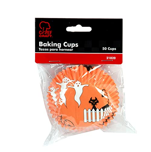 Chef Craft Paper Patterned Cupcake Liners, 50 Count, Orange/Black/White #TOP1
