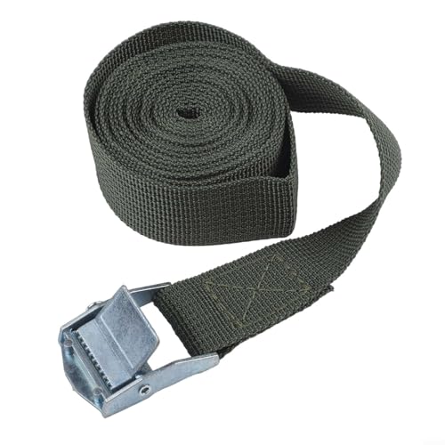 Correa de amarre de nailon de 2 m de liberación rápida con hebilla para amarre de carga y asegurar equipaje y remolques (verde)