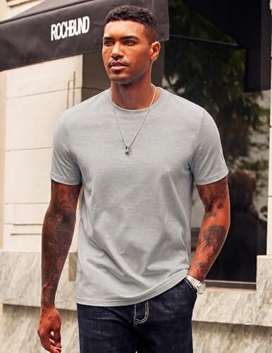 Image of COOFANDY Mens T-Shirts 100% Cotton Crewneck Short Sleeve Tees Casual Plain Shirts