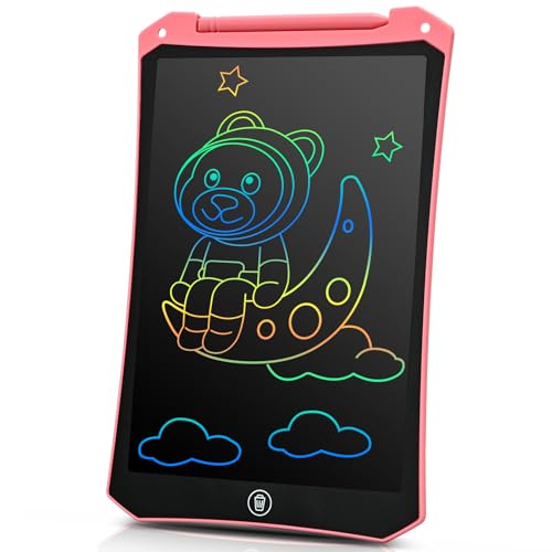 BlueSwan Pizarra Infantil LCD 8.5 Pulgadas, Tableta Escritura Magnetica, Tableta Dibujo Niños Borrable con Protección Ocular para 3 12 Años, Juguetes de Viaje, Regalo de Cumpleaños y Navidad Rosa