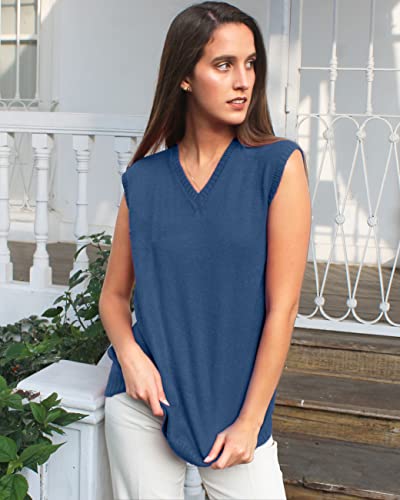 Image of TINKUY Peru Women's Alpaca Wool V-Neck Sweater Vest - Soft Knitted Pullover - Authentic Peruvian Wool - Sizes S-2XL