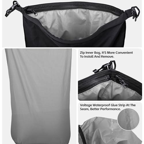 abamita Rhinowalk Motorcycle Tail Bag 30L Waterproof Motor Pannier Travel Luggage Motorbike Rear Rack Trunk Storage Professional Accessories-Black