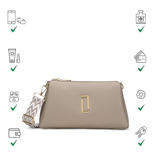 Image of Lavie Luxe Women's Tory26 3-Compartment Crossbody Sling Bag | Ladies Purse Handbag | Gift for Women