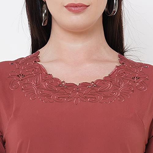 Image of GO-4 IT Women's Top with Cutwork Embroidery in Neck